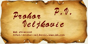 Prohor Veljković vizit kartica